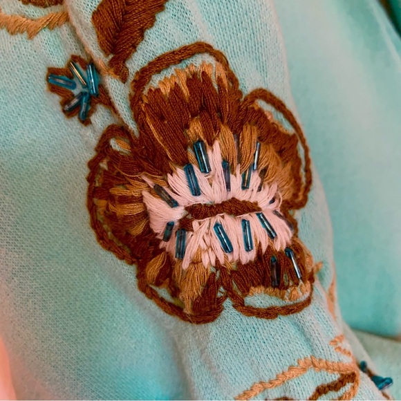 Roxy ZipUp Hoodie Floral Embroidered Beading! Rare and Super Soft! - Picture 10 of 11